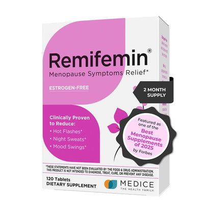 Remifemin Menopause Symptoms Relief – Estrogen-Free Black Cohosh, Made in Germany, 120 Tablets