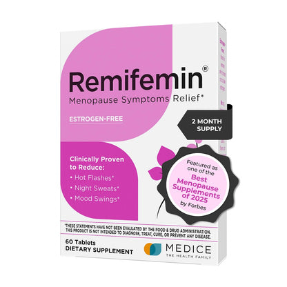 Remifemin Menopause Symptoms Relief – Clinically Proven Black Cohosh, Hormone-Free, Made in Germany, 60 Tablets