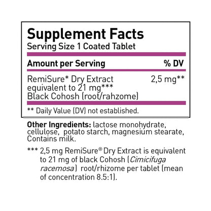 Remifemin Menopause Symptoms Relief – Estrogen-Free Black Cohosh, Made in Germany, 120 Tablets