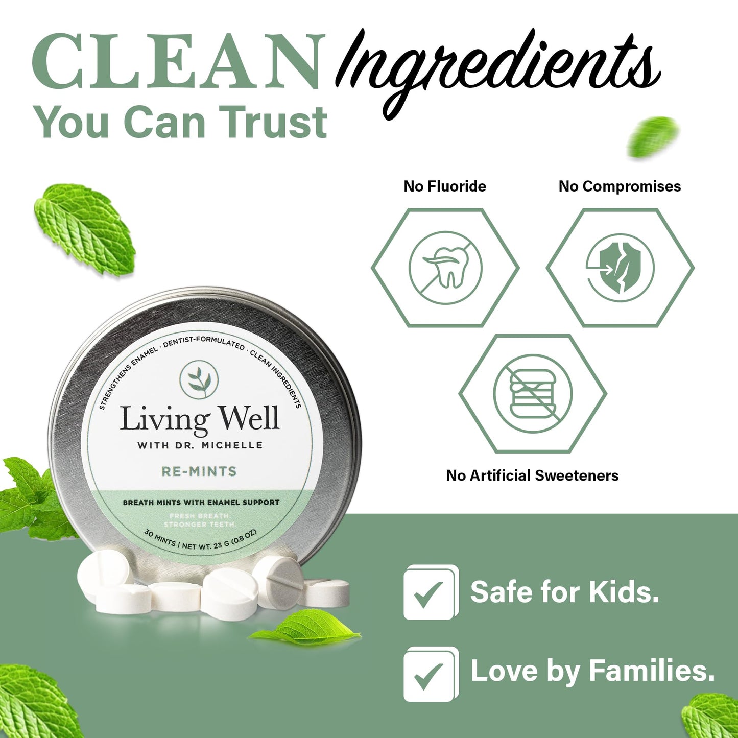 RE-MINTS by Dr. Michelle – Fluoride-Free Remineralizing Breath Lozenges
