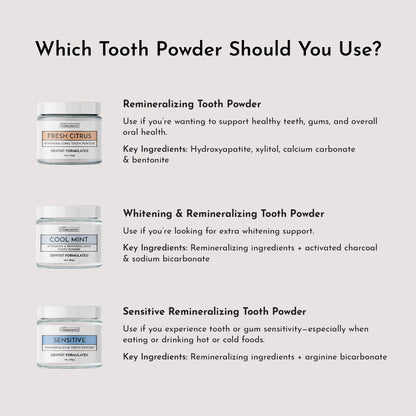 Remineralizing Tooth Powder – Fluoride-Free, Vegan Oral Care