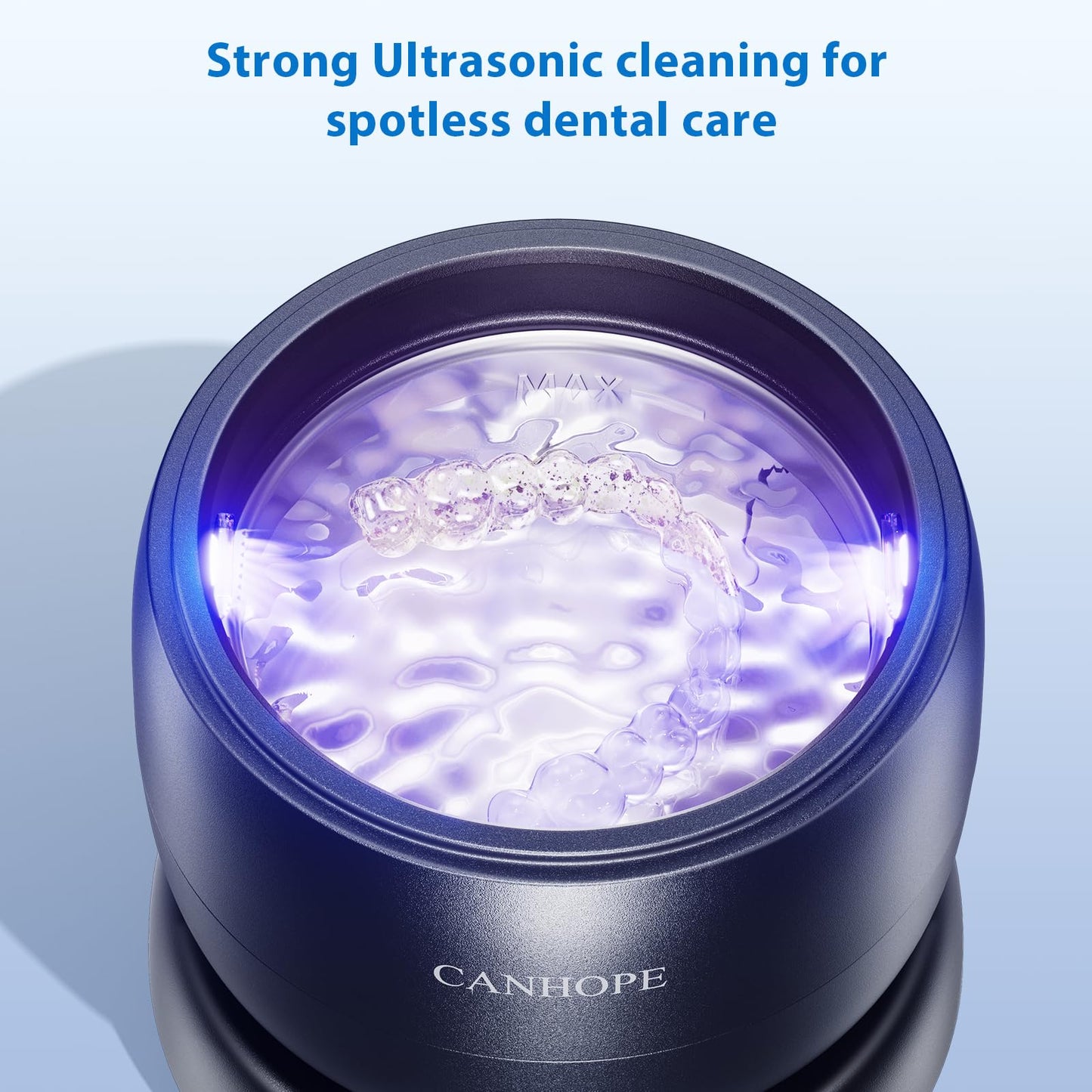 Ultrasonic Retainer Cleaner 42kHz – IPX7 Waterproof, Quiet Black