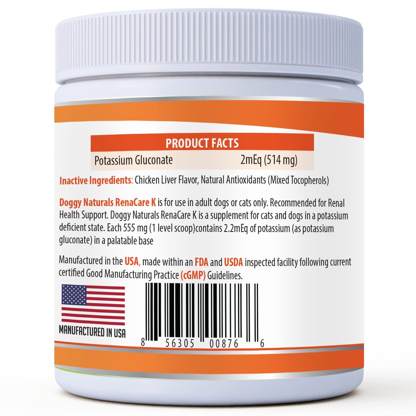 RenaCare K Potassium Gluconate Supplement for Dogs & Cats – Chicken Liver Flavor, 4 oz, Made in USA