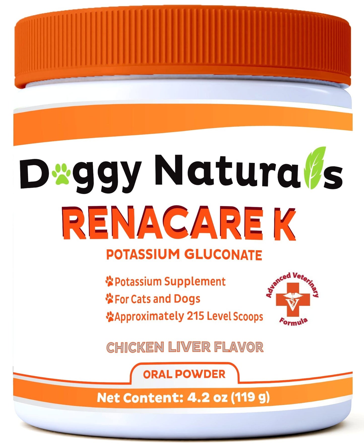 RenaCare K Potassium Gluconate Supplement for Dogs & Cats – Chicken Liver Flavor, 4 oz, Made in USA