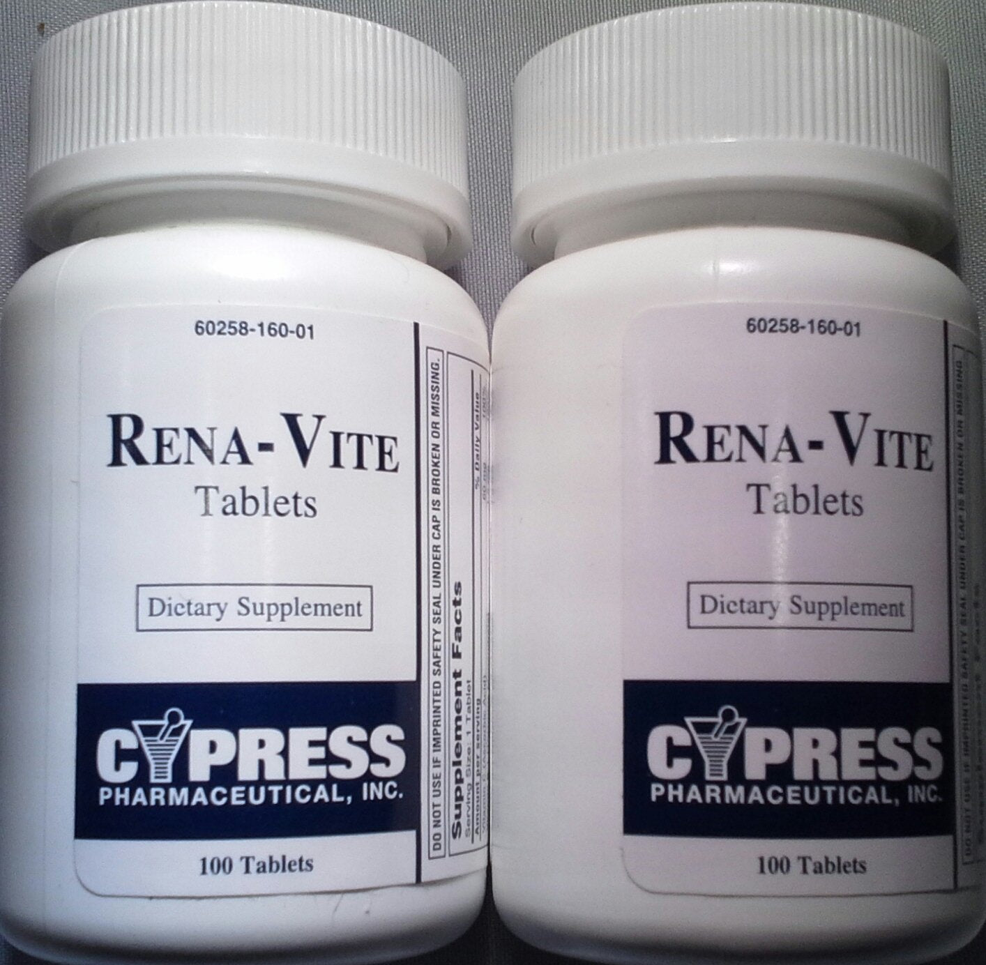 Cypress Pharmaceutical Rena-Vite Tablets, 100 Tablets Per Bottle (2 Bottles) – 200 Count