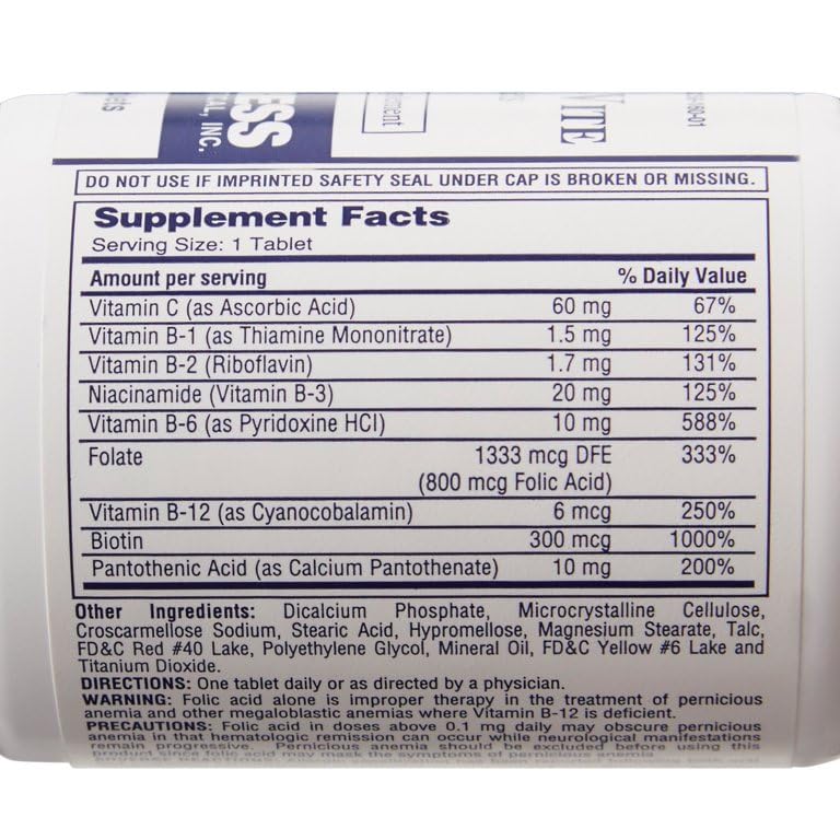 Rena-Vite Tablets, 100 Tablets Per Bottle (3 Bottles) – B Vitamin Dietary Supplement