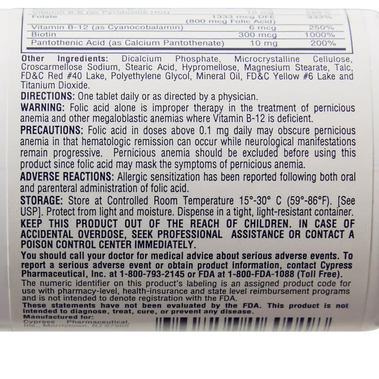 Rena-Vite Tablets, 100 Tablets Per Bottle (3 Bottles) – B Vitamin Dietary Supplement
