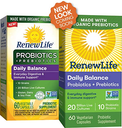 Renew Life Daily Balance Probiotic 60 Count - Prebiotics & Probiotics