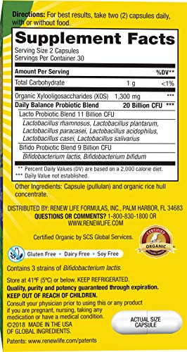 Renew Life Daily Balance Probiotic 60 Count - Prebiotics & Probiotics