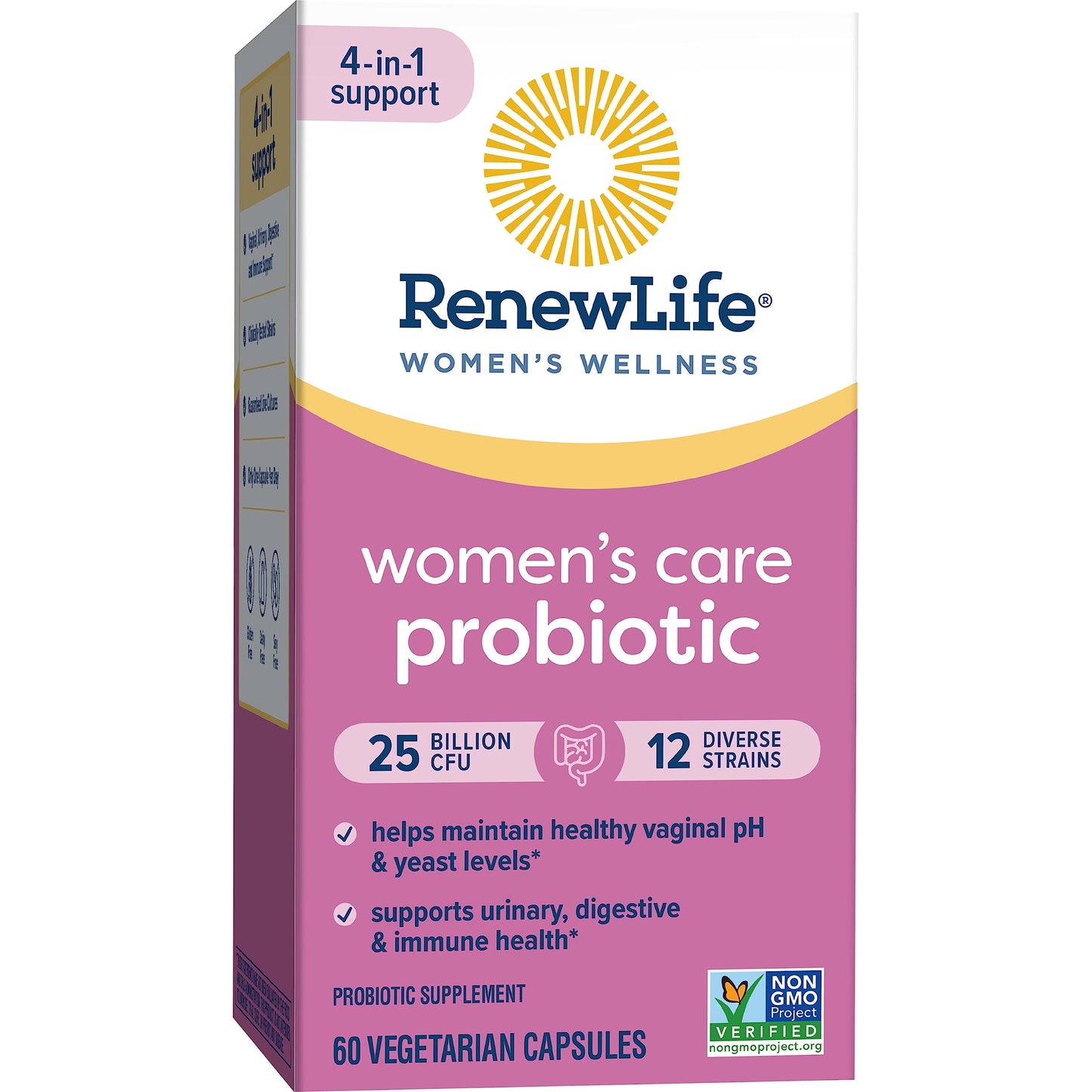 Renew Life Womens Probiotic Capsules - 60 Ct | Supports pH Balance, Vaginal, Urinary, Digestive & Immune Health, 25 Billion CFU, Dairy/Gluten/Soy Free