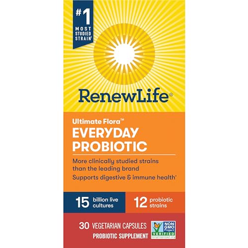 Renew Life Everyday Probiotic Capsules - 30 Count, 15B CFU, Dairy/Soy/Gluten-Free