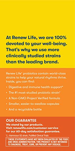 Renew Life Everyday Probiotic Capsules - 30 Count, 15B CFU, Dairy/Soy/Gluten-Free