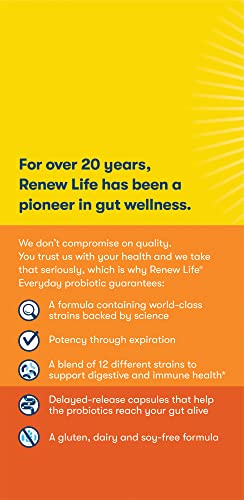 Renew Life Everyday Probiotic 15B CFU – 30 Count | L. rhamnosus GG