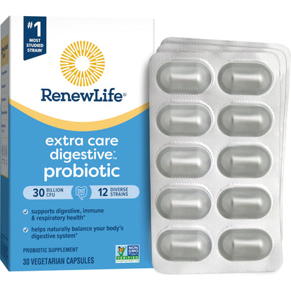 Renew Life Extra Care Go-Pack Probiotic Capsules – 30B CFU, Immune & Digestive Support