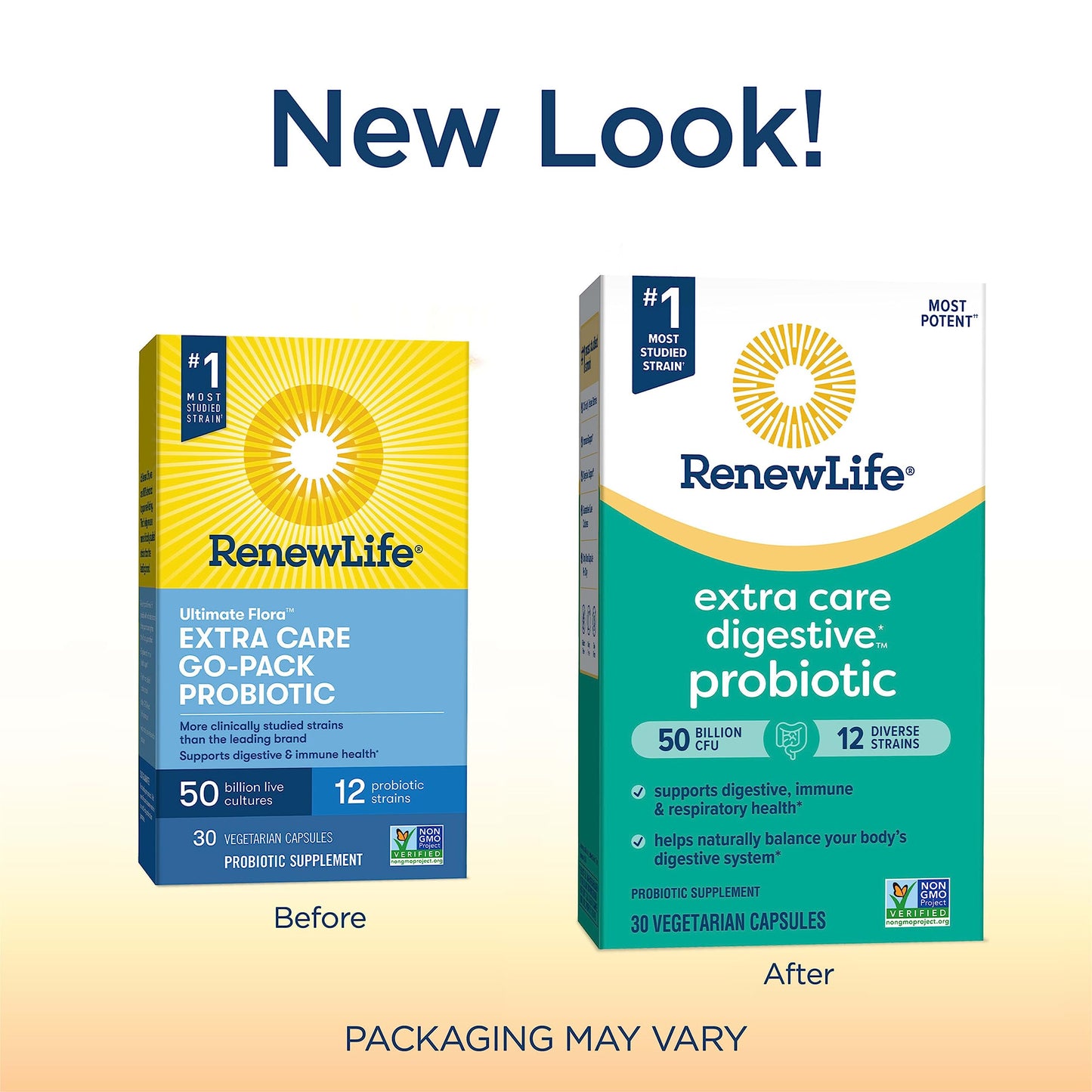 Renew Life Extra Care Probiotic 50B CFU Go-Pack 30 Ct – Immune & Digestive Health