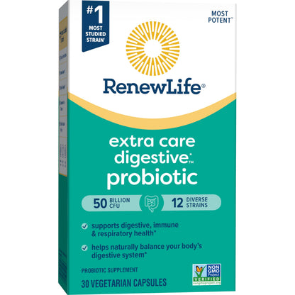Renew Life Extra Care Probiotic 50B CFU Go-Pack 30 Ct – Immune & Digestive Health