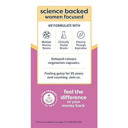 Renew Life Womens Probiotic Capsules - 60 Ct | Supports pH Balance, Vaginal, Urinary, Digestive & Immune Health, 25 Billion CFU, Dairy/Gluten/Soy Free
