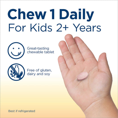 Renew Life Kids Probiotic Chewables – 3 Billion CFU, Digestive & Immune Support, Raspberry, 30 Tablets