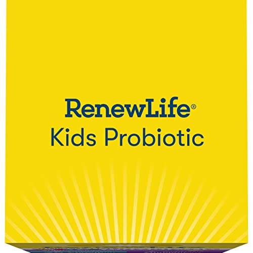 Renew Life Kids Probiotic Chewables – 3 Billion CFU, Digestive & Immune Support, Raspberry, 30 Tablets