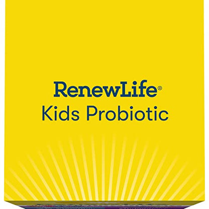 Renew Life Kids Probiotic Chewables – 3 Billion CFU, Digestive & Immune Support, Raspberry, 30 Tablets