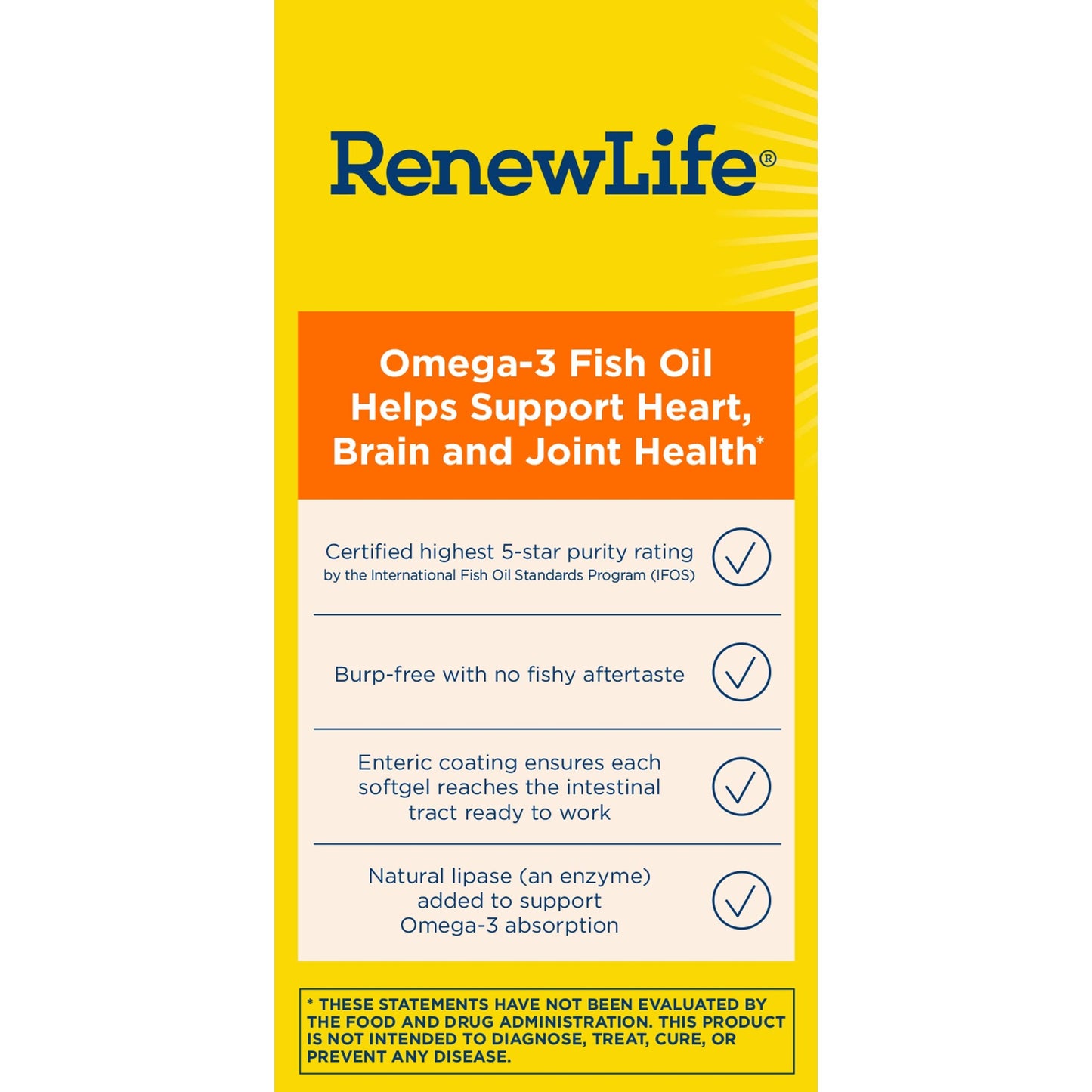 Renew Life Norwegian Gold Super Critical Omega Softgels – 950 mg EPA/DHA, 30 Count, Heart & Brain Support