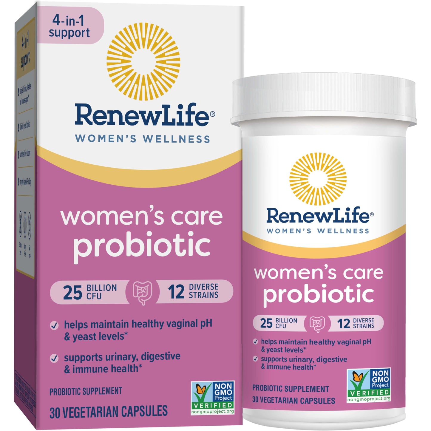 Renew Life Women's Probiotic Capsules – 25 Billion CFU, 12 Strains, Supports Vaginal pH Balance, Urinary, Digestive & Immune Health