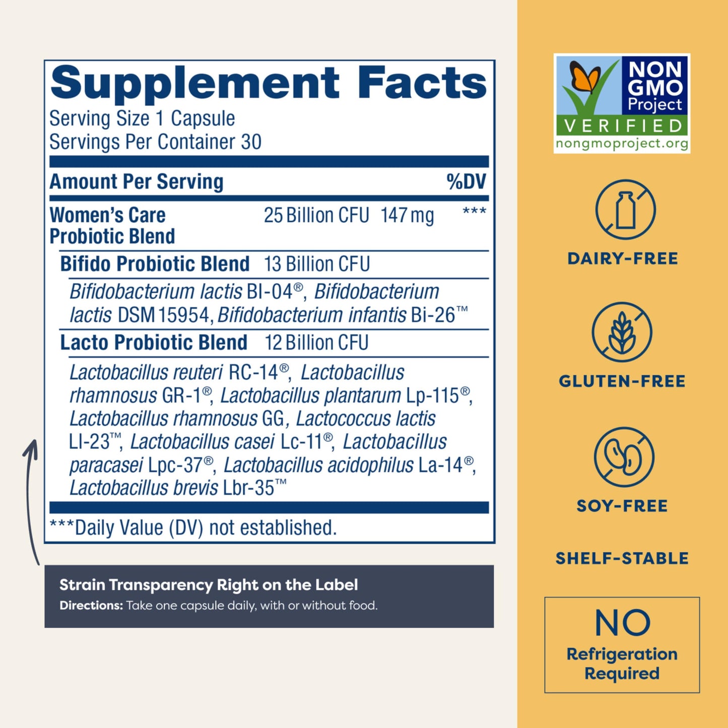 Renew Life Women's Probiotic Capsules – 25 Billion CFU, 12 Strains, Supports Vaginal pH Balance, Urinary, Digestive & Immune Health