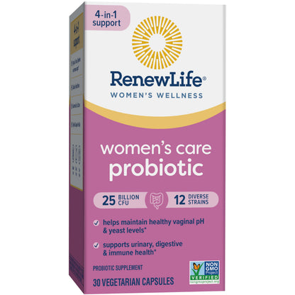 Renew Life Women's Probiotic Capsules – 25 Billion CFU, 12 Strains, Supports Vaginal pH Balance, Urinary, Digestive & Immune Health