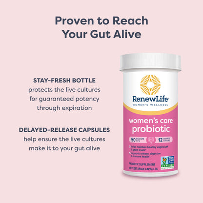 Renew Life Women's Probiotic Capsules 50B CFU - Vaginal, Urinary & Digestive Health (30 Count)