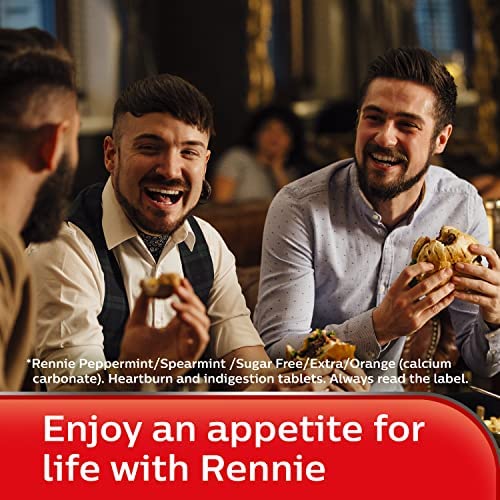 Rennie Peppermint 72 Tablets | Fast, Chewable Heartburn Relief