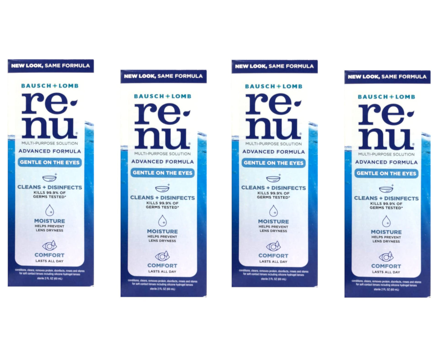 Renu Fresh Multi-Purpose Contact Lens Solution - 2 oz Travel Size (Pack of 4)