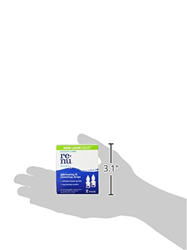 Renu Lubricant Eye Drops – Rewetting for Soft & Disposable Lenses (Pack of 2, 0.27 Fl Oz)