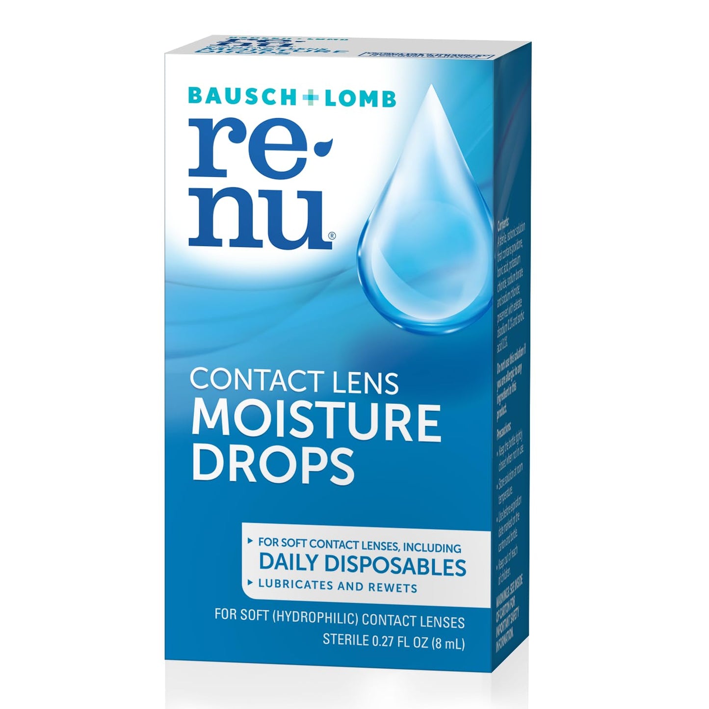 Eye Drops by Renu – Redness Relief & Dry Eyes, Lubricating & Rewetting Drops, 8 mL (Pack of 4)