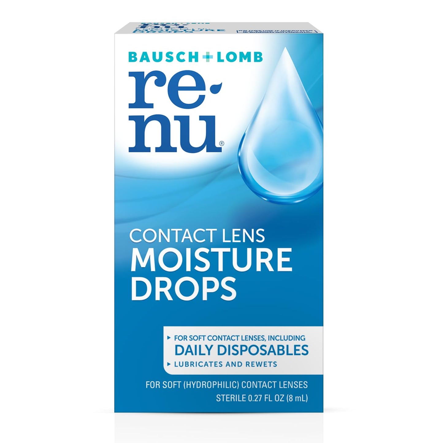 Eye Drops by Renu – Redness Relief & Dry Eyes, Lubricating & Rewetting Drops, 8 mL (Pack of 4)