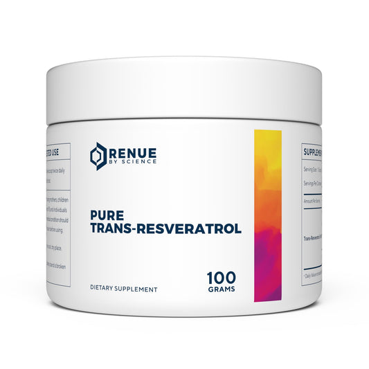 Renue By Science Resveratrol | High Strength Trans-Resveratrol Powder (100g) | Non-GMO & Allergen Free | Made in the USA BritishVita | Premium UK Vitamins & Wellness Supplements