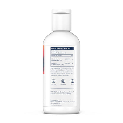 Renue By Science Vitamin D3 K2 Liposomal Gel – High Strength D3 2500IU & K2 200mcg | 120ml | USA Made