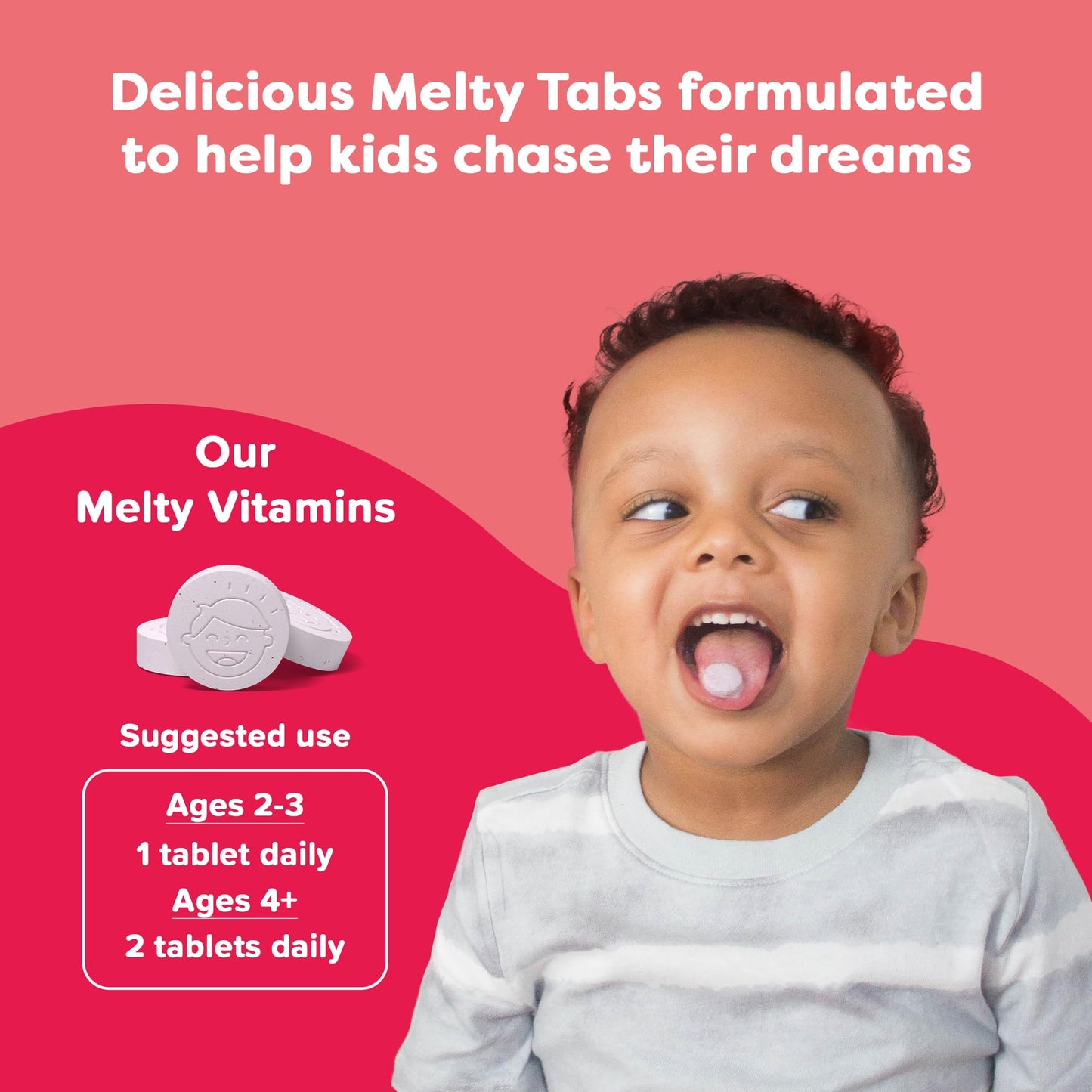 Renzo's Kids Iron Supplements – Dissolvable Vegan Iron with Vitamin C, Sugar Free, Orange, 90 Melty Tabs