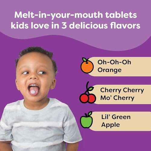 Renzo's Picky Eater Kids Multivitamin with Iron | Sugar-Free Melty Tabs – Cherry Mo' Cherry Flavor