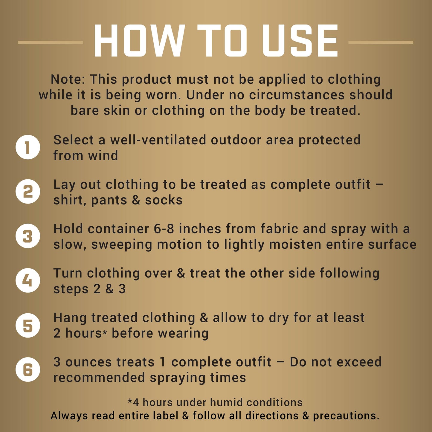 Repel Permethrin Clothing & Gear Insect Repellent – Aerosol Spray, 6.5 fl oz, Pack of 6