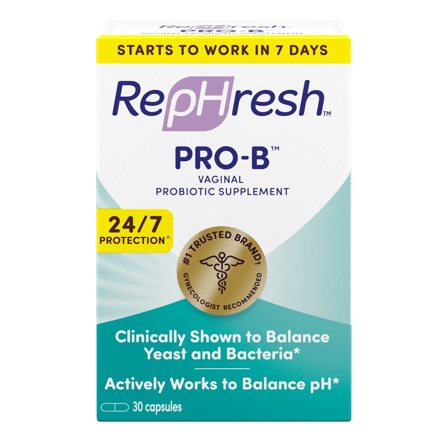 RepHresh Pro-B Probiotic Supplement for Women, 30 Oral Capsules
