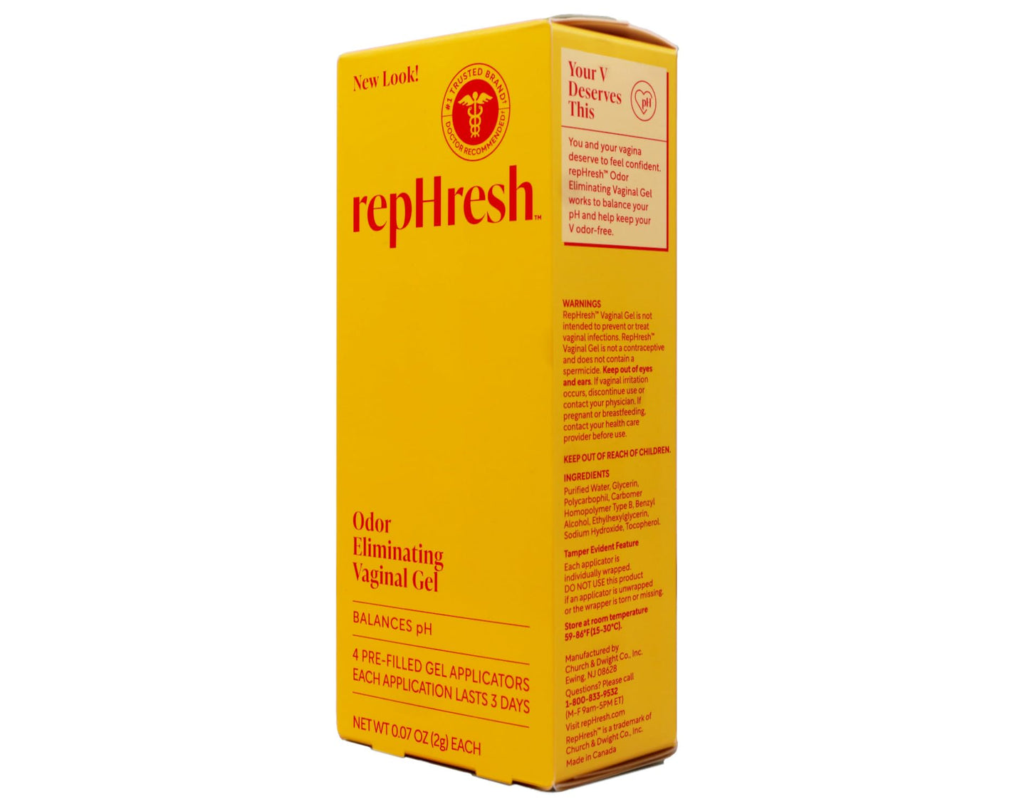 RepHresh Vaginal Gel – Odor Elimination & pH Balance (Pack of 2, 4 Applicators)