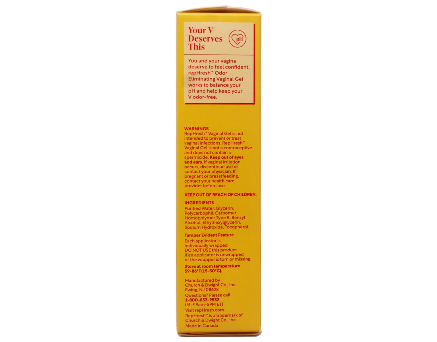 RepHresh Vaginal Gel – Odor Elimination & pH Balance (Pack of 2, 4 Applicators)
