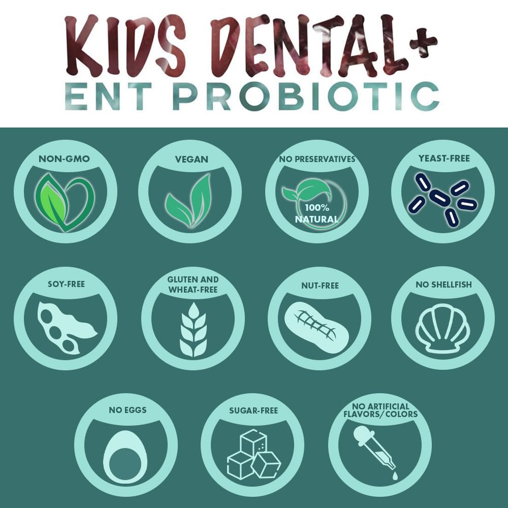 Children's Dental Probiotic Chewables – 6B CFU | Teeth & Gums, Bad Breath & ENT Support (Cherry-Pomegranate)