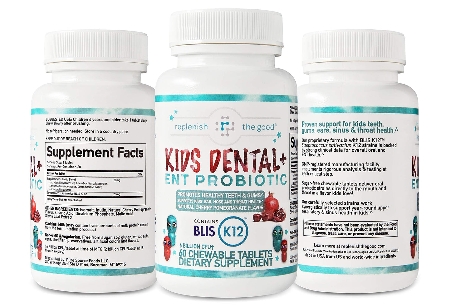 Children's Dental Probiotic Chewables – 6B CFU | Teeth & Gums, Bad Breath & ENT Support (Cherry-Pomegranate)