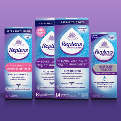 Replens Vaginal Moisturizer with Reusable Applicator – Long-Lasting Hydration, 14 Count