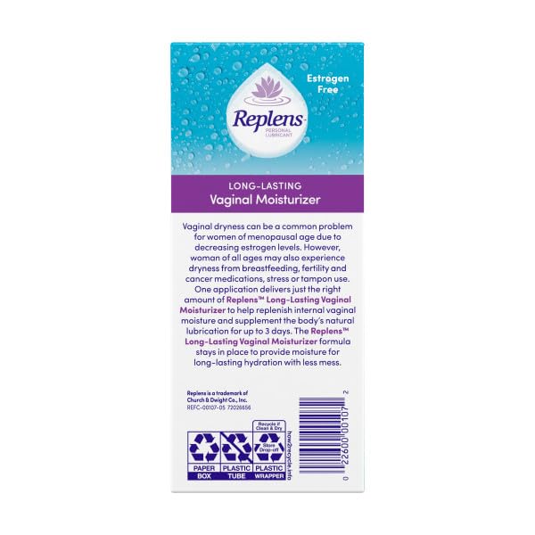 Replens Long Lasting Vaginal Moisturizer – 3-Pack with Reusable Applicator | 14 Applications
