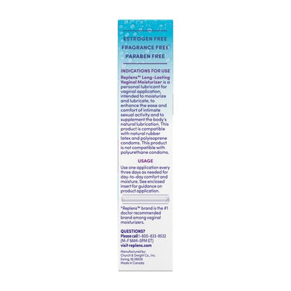 Replens Long Lasting Vaginal Moisturizer – 3-Pack with Reusable Applicator | 14 Applications