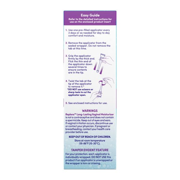 Replens Long-Lasting Vaginal Moisturizer (Pack of 2) – Estrogen & Fragrance Free