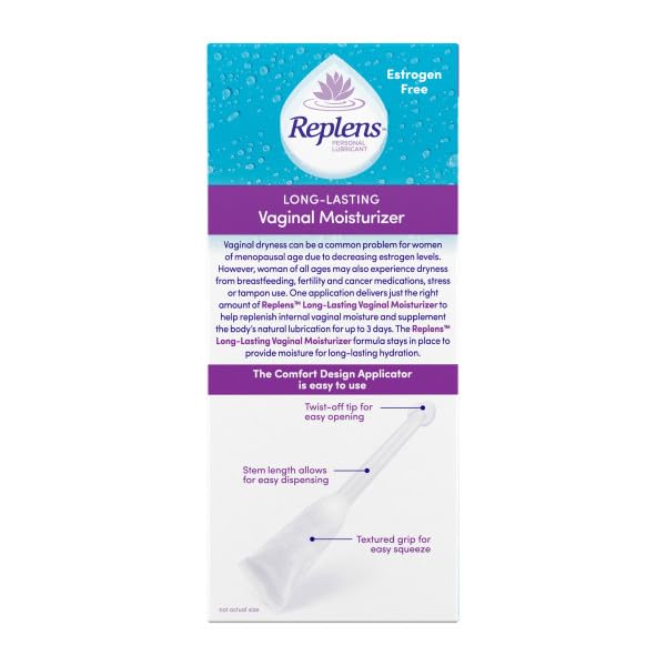 Replens Long-Lasting Vaginal Moisturizer (Pack of 2) – Estrogen & Fragrance Free