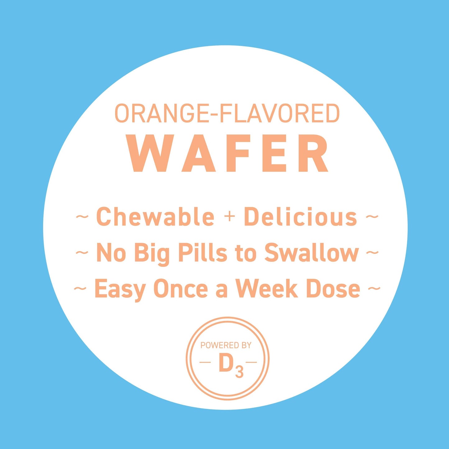 Replesta NX 14,000 IU Vitamin D3 - Weekly Chewable Wafer, Orange Flavor, Non-GMO | Pack of 2 (8 Tablets)